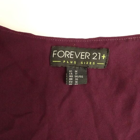 Forever 21 Sleeveless Purple Tank Top Women Plus Size 1X Zip Pocket Side Zipper - Picture 5 of 8